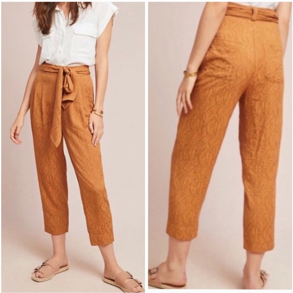 Last Call Before Donating: Anthropologie Gold Trouser Pants